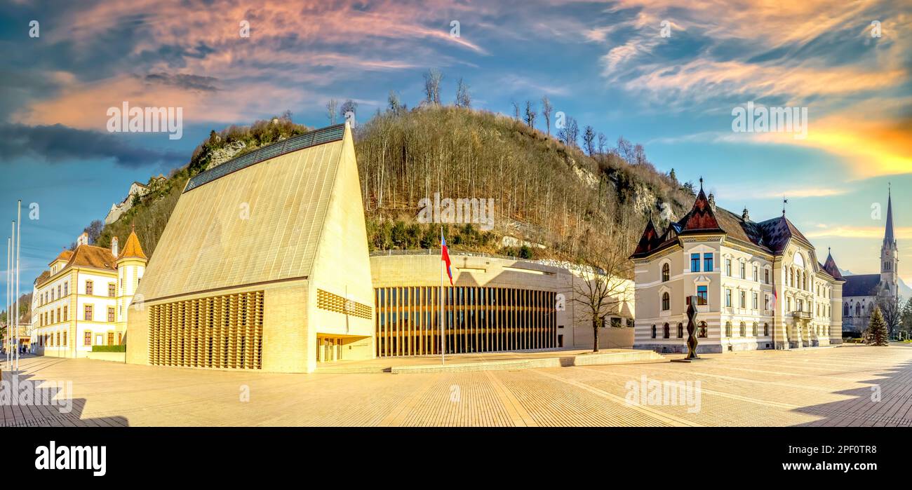 Città vecchia di Vaduz, Liechtenstein Foto Stock