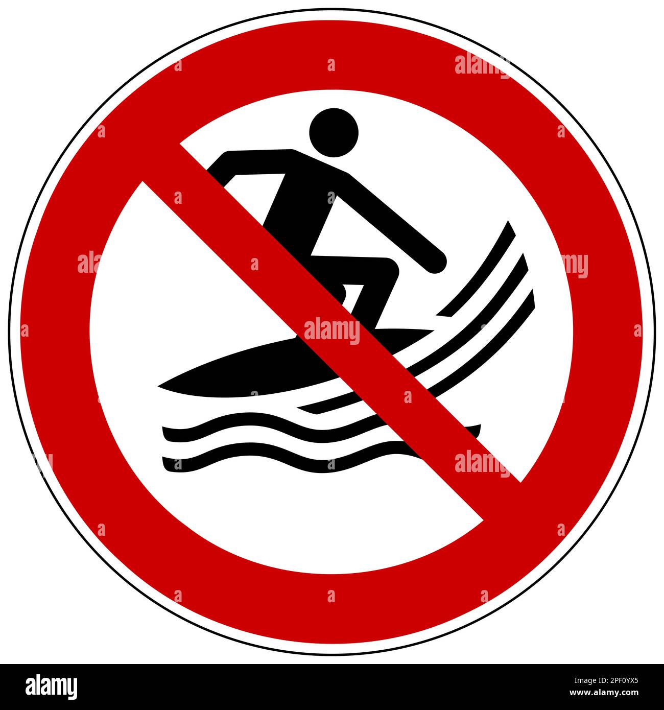 ISO 7010 NO surf Craft segno Foto Stock
