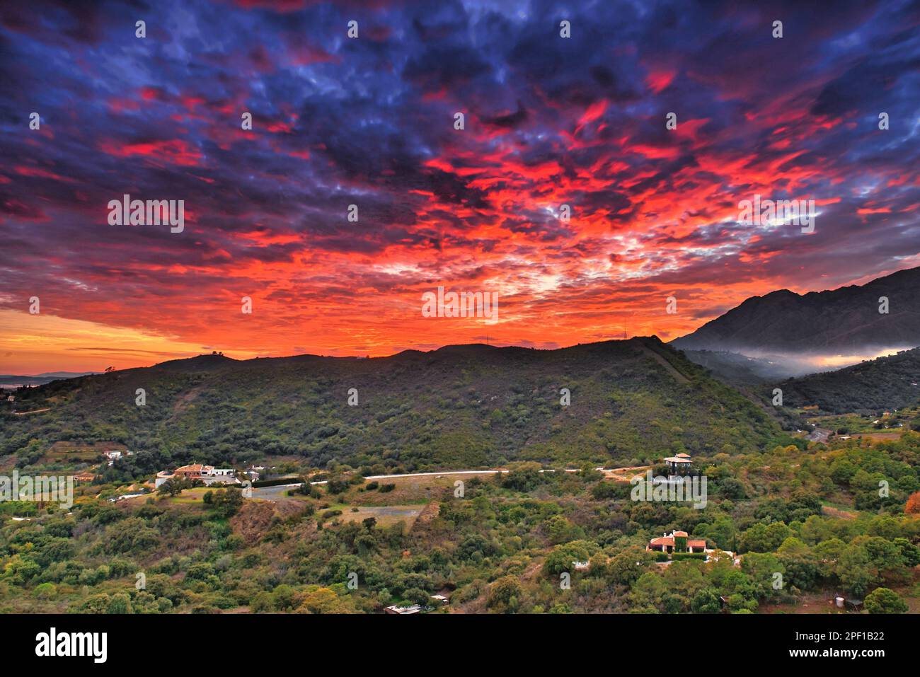 Fuoco nel cielo Foto Stock