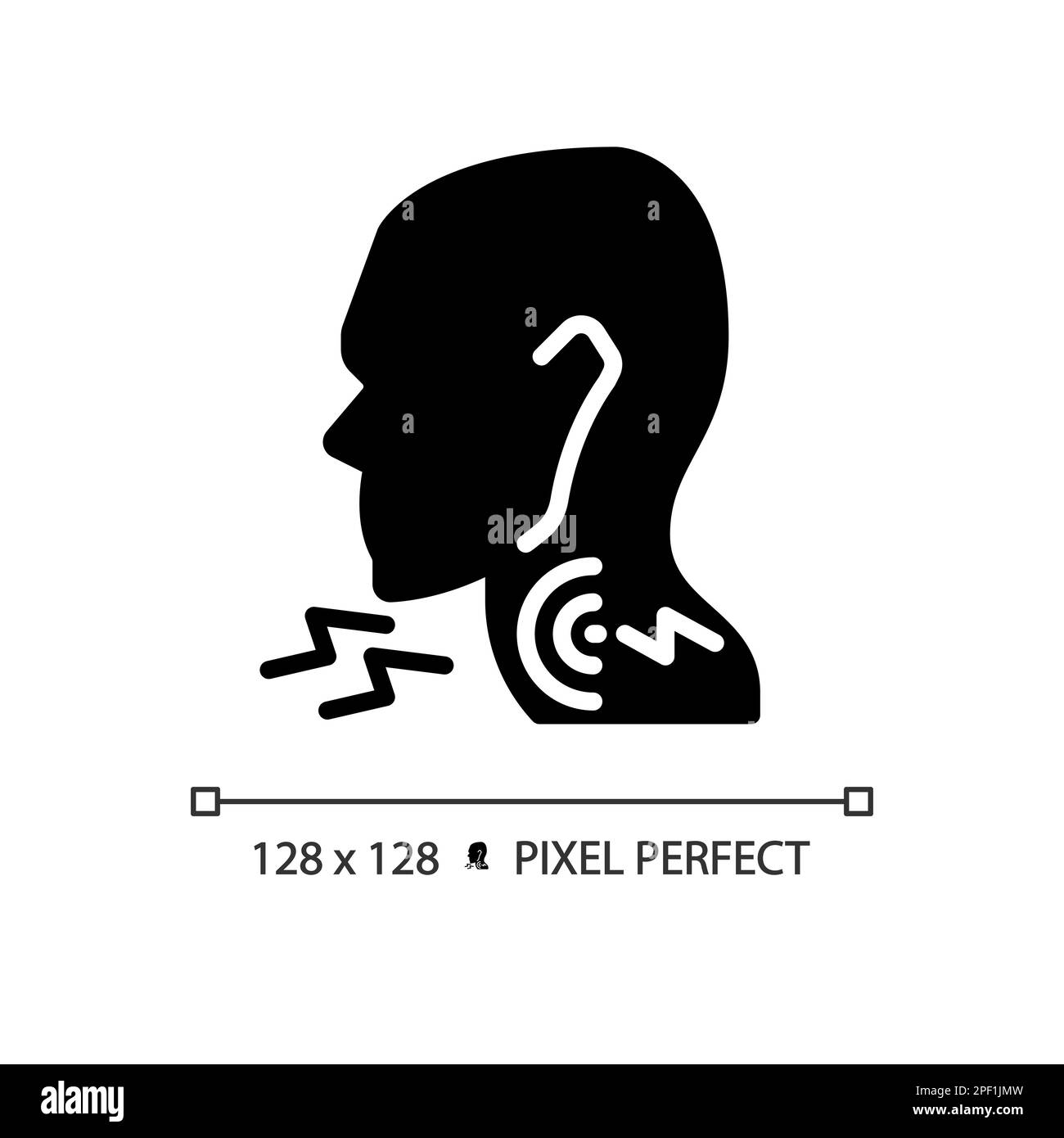 Icona glyph nero mal di gola Illustrazione Vettoriale