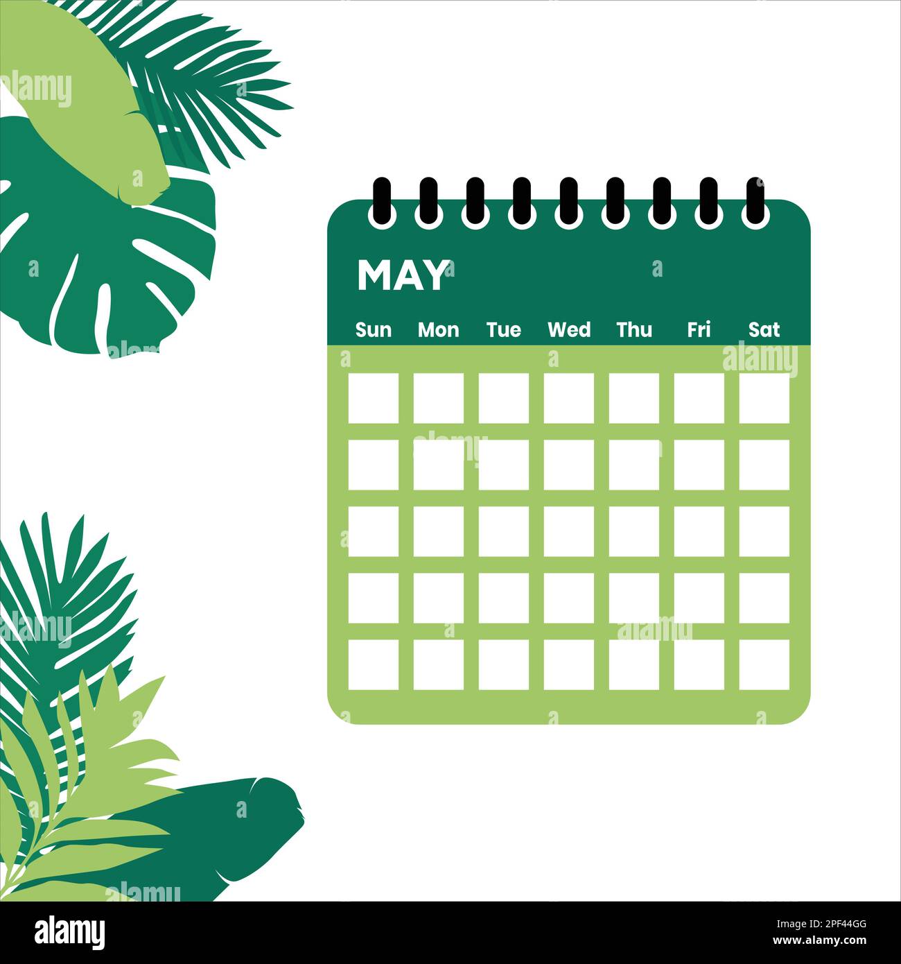 Calendario del mese di maggio Illustrazione Vettoriale
