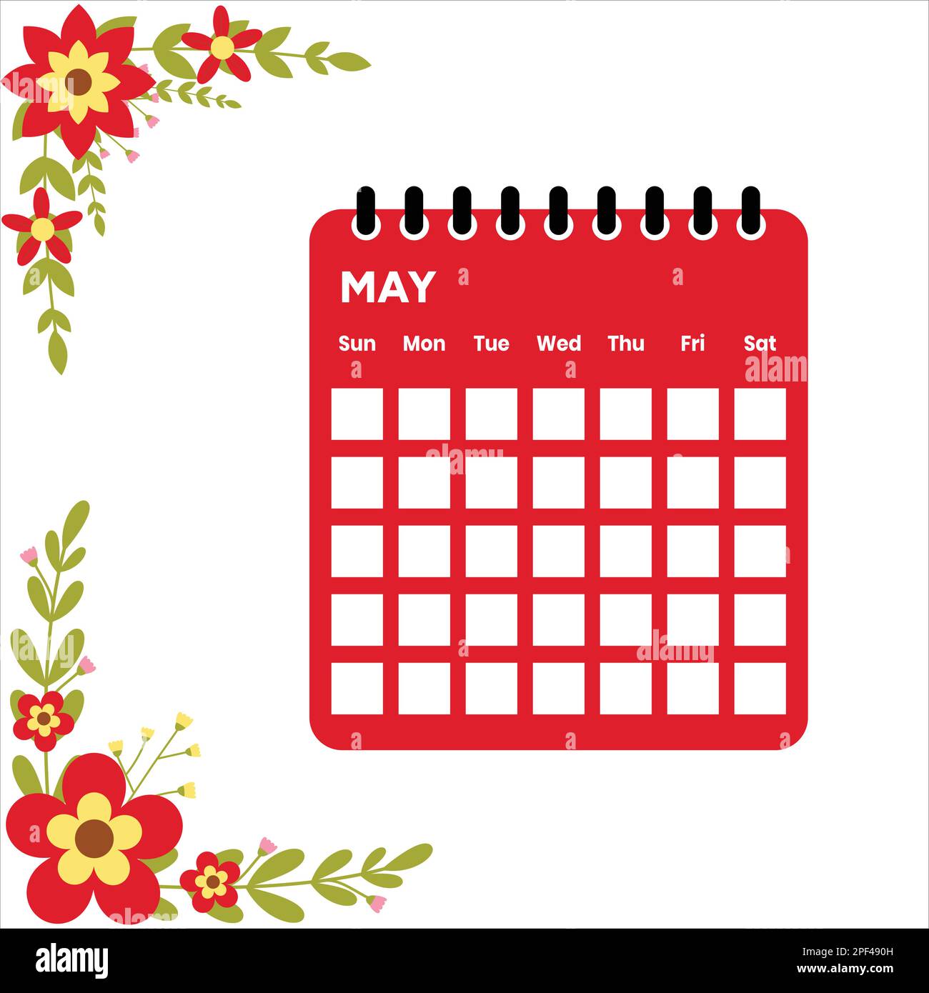Calendario del mese di maggio Illustrazione Vettoriale
