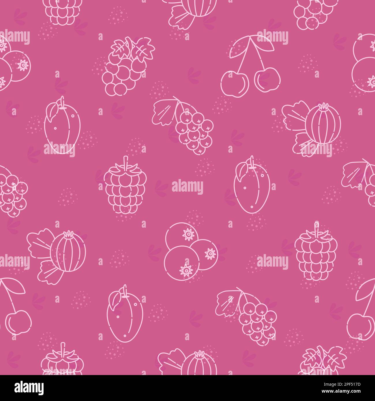 Succosa bacche, sofisticato motivo rosa senza cuciture Illustrazione Vettoriale