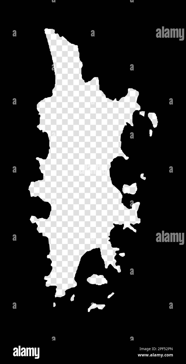 Mappa stencil di Phuket. Mappa trasparente semplice e minima di Phuket. Rettangolo nero con forma tagliata dell'isola. Eccellente illustrazione vettoriale. Illustrazione Vettoriale