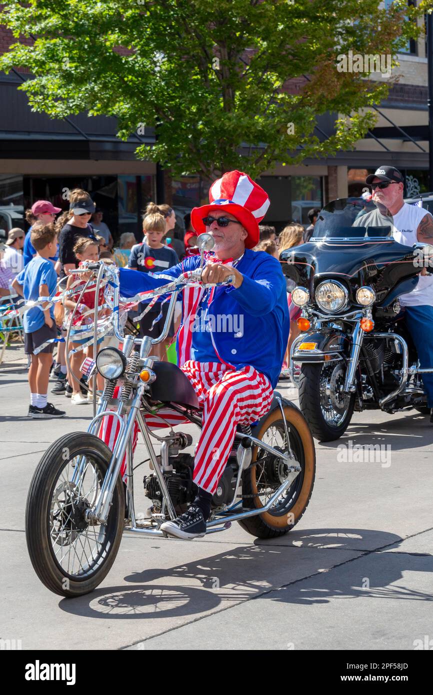 Hutchinson, Kansas, la parata annuale dei Patriots del 4 luglio nella zona rurale del Kansas Foto Stock
