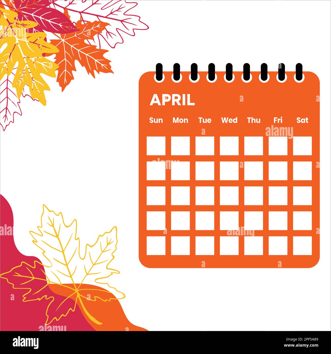 Calendario mese di aprile Illustrazione Vettoriale