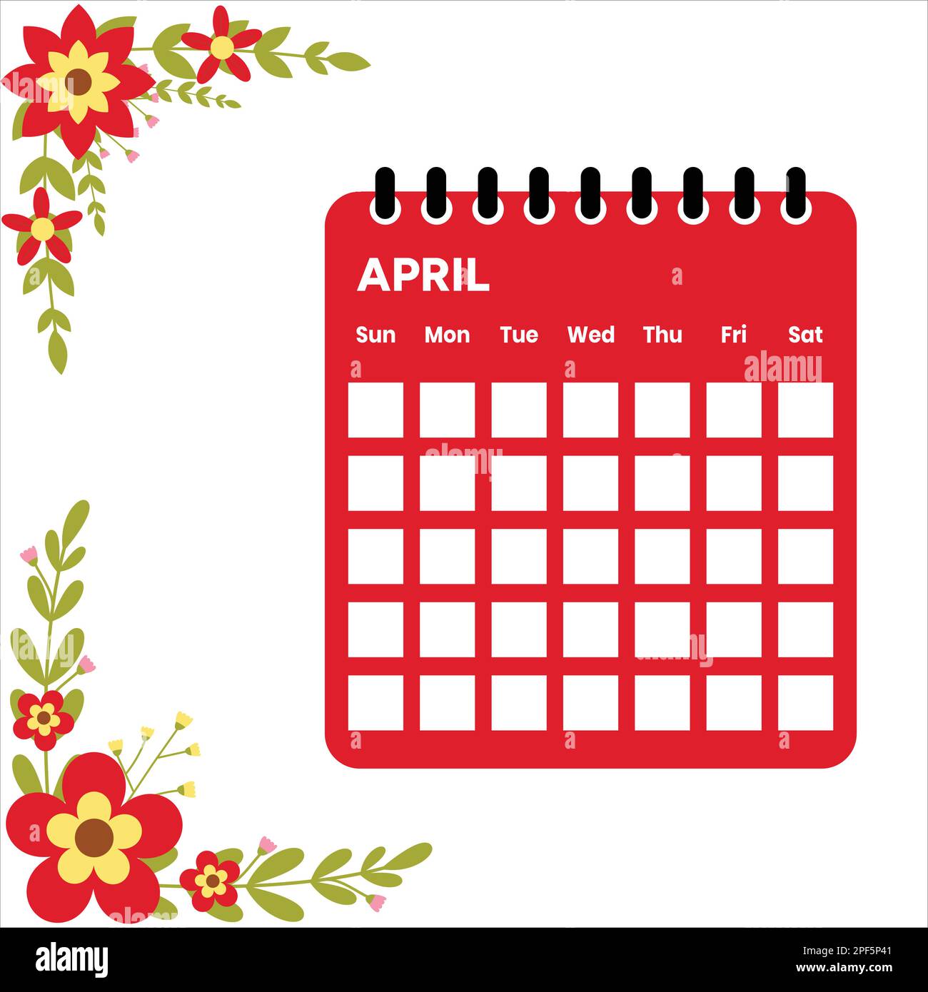 Calendario mese di aprile Illustrazione Vettoriale