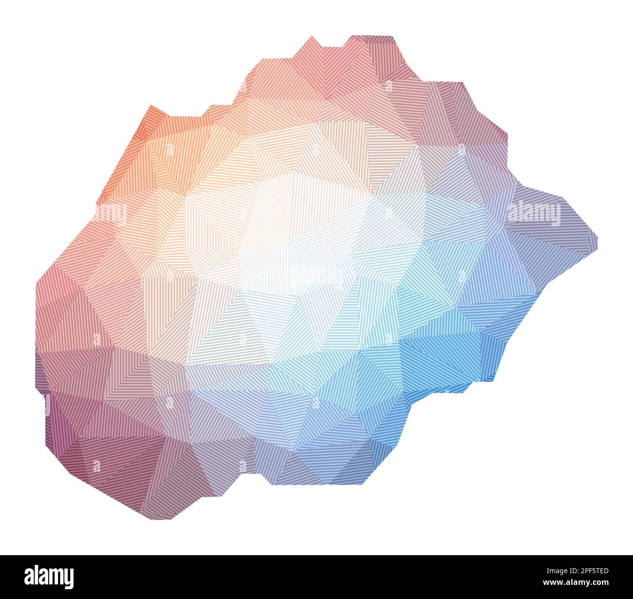 Mappa di Alegrenza. Illustrazione in basso poli dell'isola. Design geometrico con strisce. Tecnologia, Internet, concetto di rete. Illustrazione vettoriale. Illustrazione Vettoriale