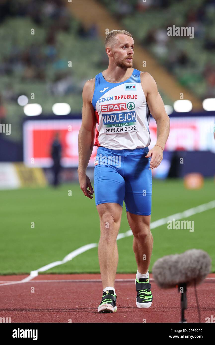 Jakub VADLEJCH dopo aver buttato il Javelin al Campionato europeo di Atletica 2022 Foto Stock