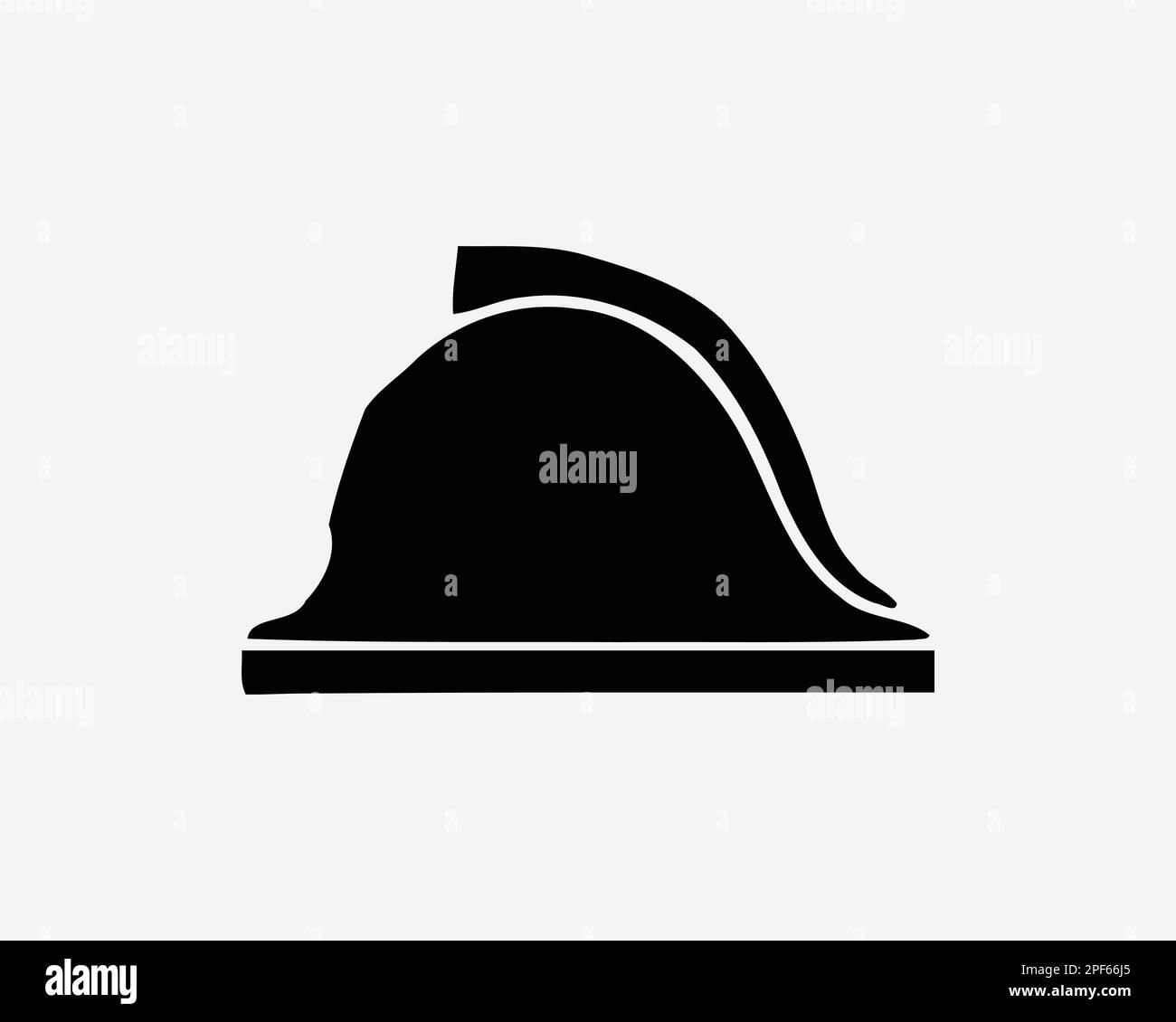 Casco da vigile del fuoco Fireman Fire Fighter Head Gear nero bianco silhouette segno simbolo icona Clipart grafico illustrazione pittogramma Illustrazione vettore Illustrazione Vettoriale