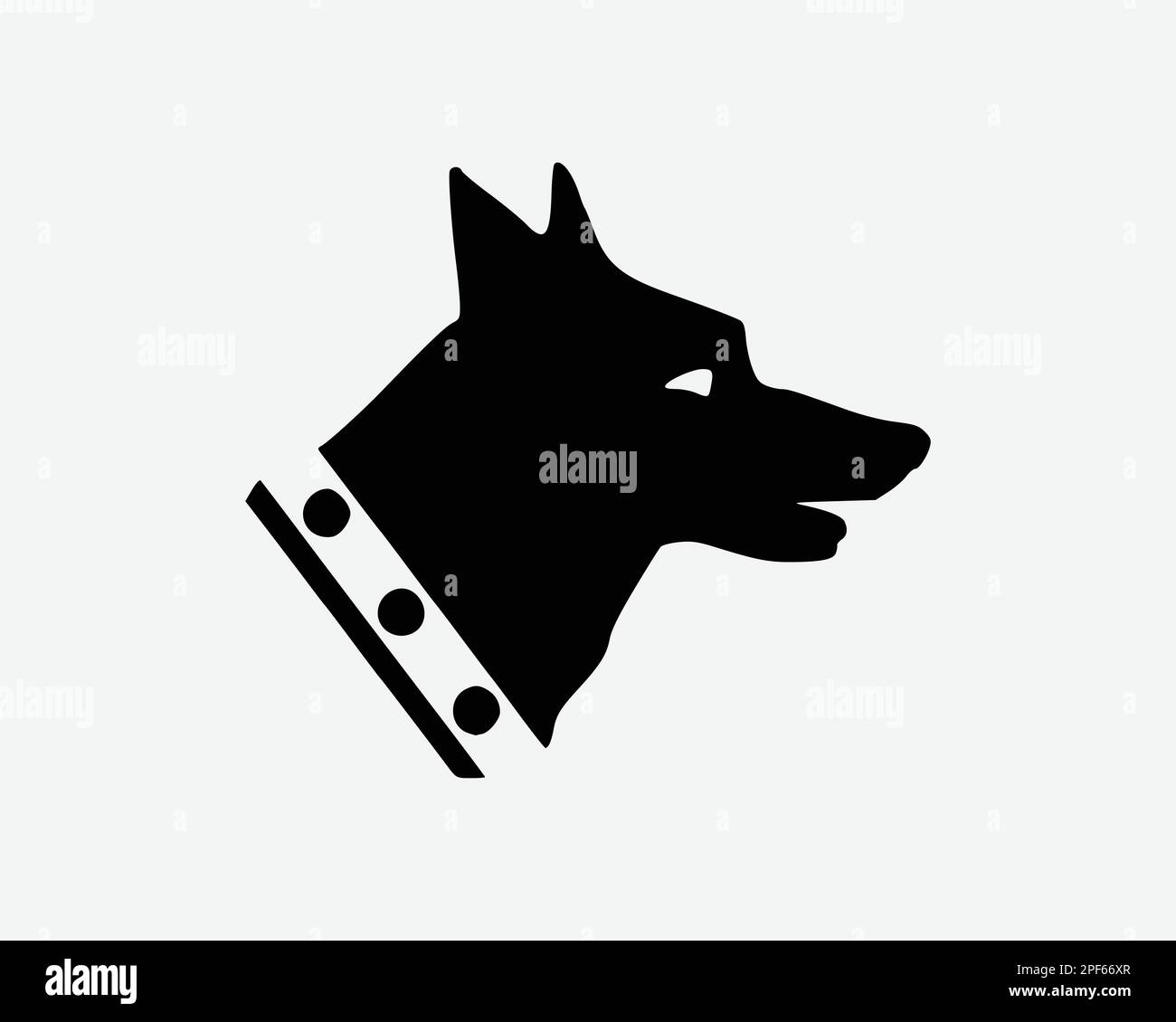 Guard Dog icona German Shepherd Head Police Service Canine Vector Black White Silhouette simbolo segno grafico clipart illustrazione pittogramma Illustrazione Vettoriale