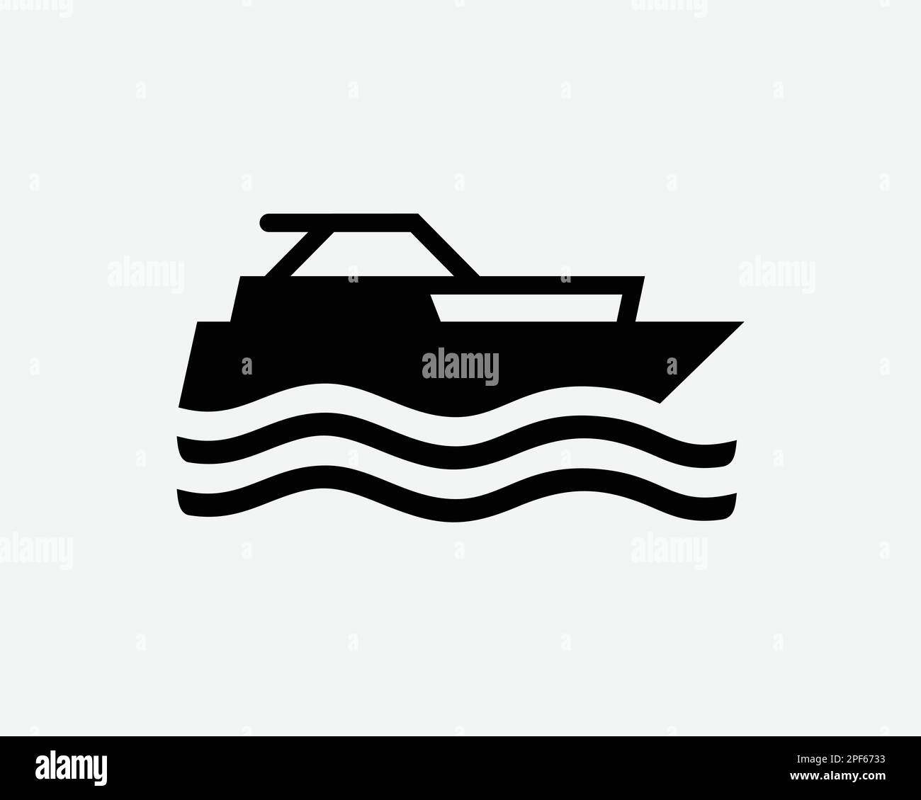 Icona motoscafo Jet Speed Boat motoscafo nave vettore Bianco Silhouette simbolo segno grafico clipart Illustrazione pittogramma Illustrazione Vettoriale