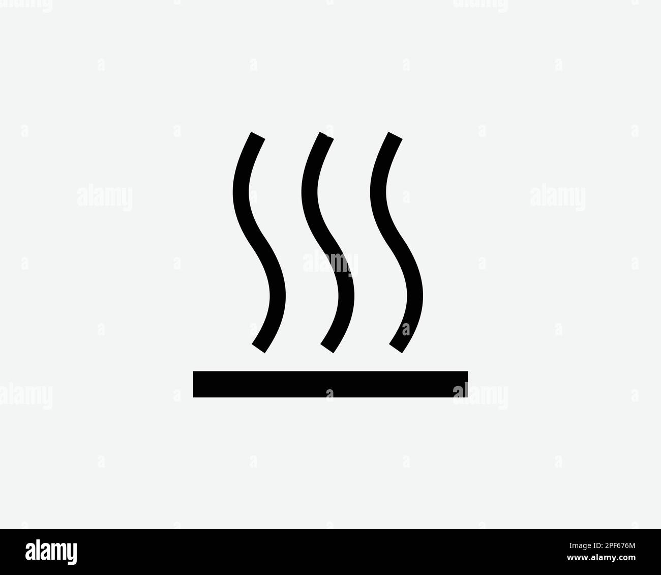 Icona superficie calda calore vapore bruciatura Avvertenza pericolo pericolo Vector Black White Silhouette simbolo segno grafico clipart Illustrazione Pictogra Illustrazione Vettoriale