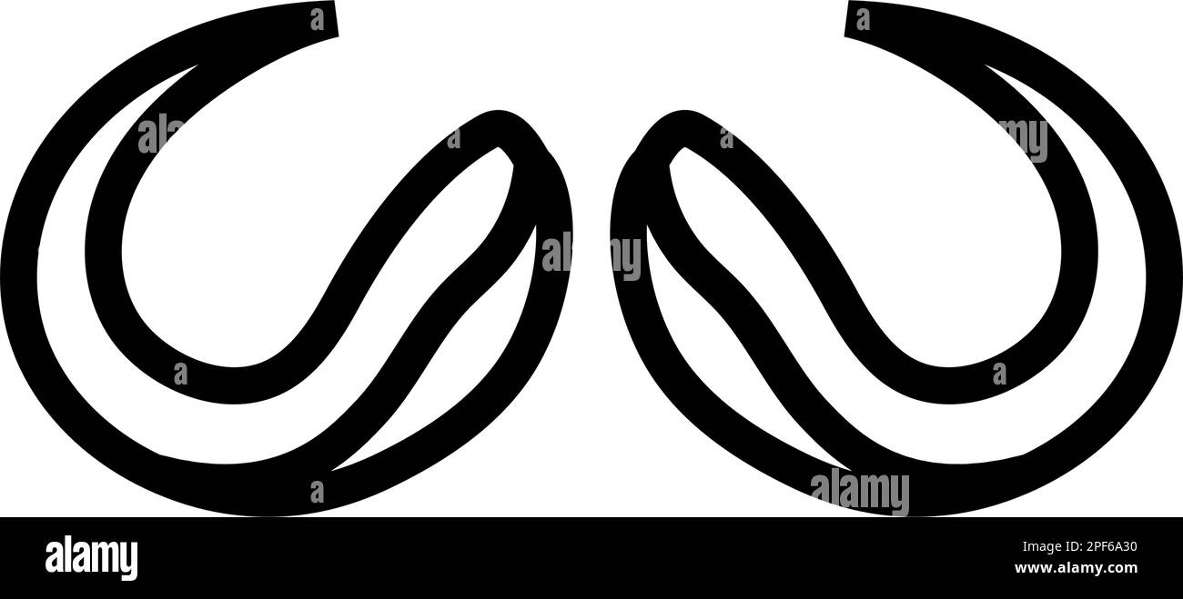 figura vettoriale icona della linea animale del corno di bufalo Illustrazione Vettoriale