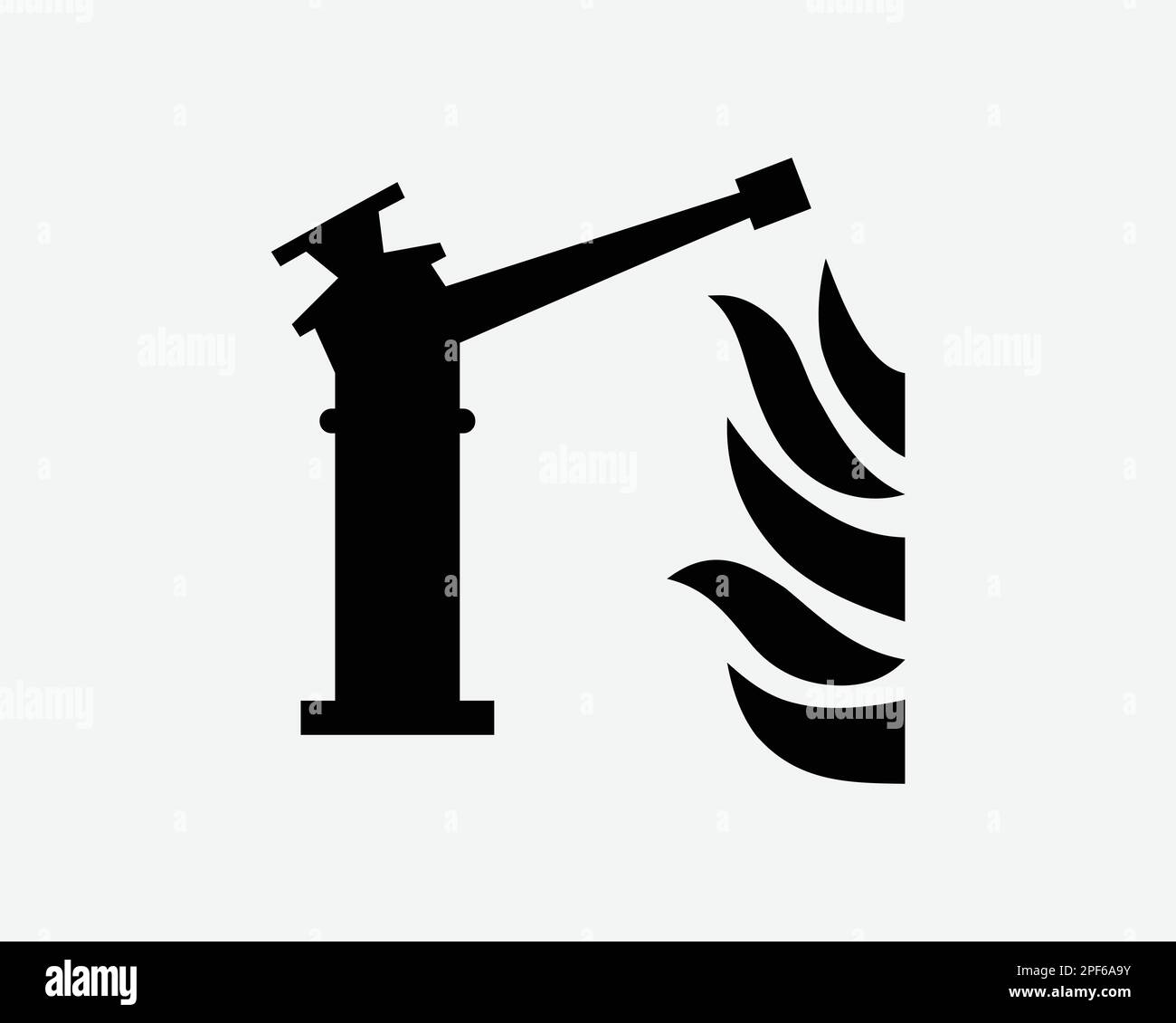Estintore tagliafuoco apparecchio antincendio idrante nero bianco silhouette segno simbolo icona Clipart grafico Pittogramma Illustrazione Vector Illustrazione Vettoriale