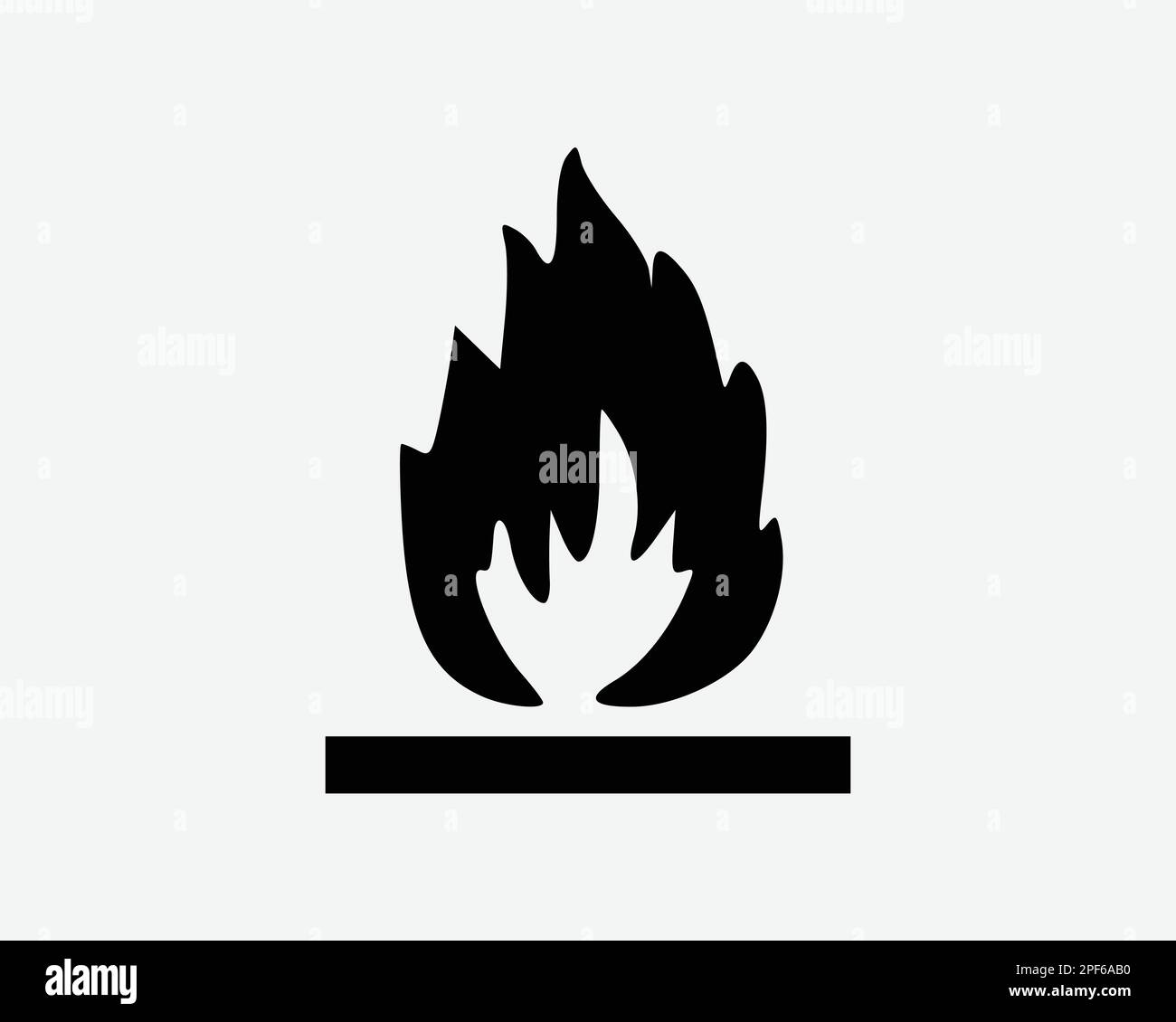 Fuoco icona fiamma bruciare calore Ignite Hot Passion caldo nero bianco silhouette simbolo segno grafico clipart Illustrazione pittogramma vettore Illustrazione Vettoriale