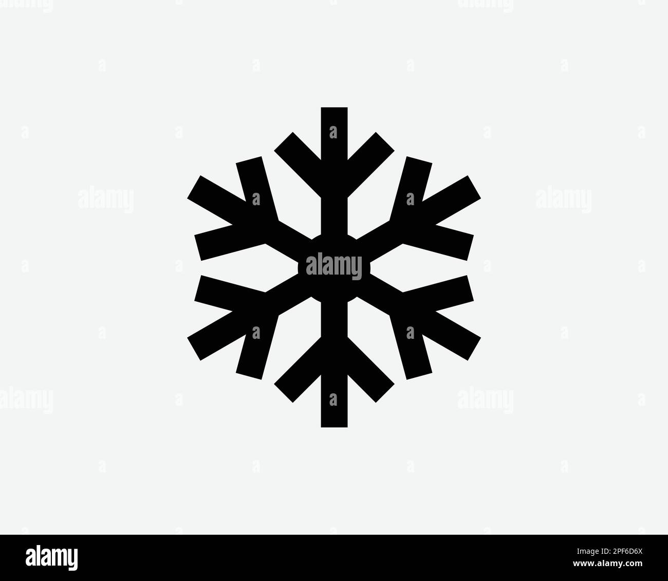 Icona del fiocco di neve ghiaccio Flake Crystal Inverno freddo Natale vettore Nero Bianco Silhouette simbolo segno grafico clipart Illustrazione pittogramma Illustrazione Vettoriale