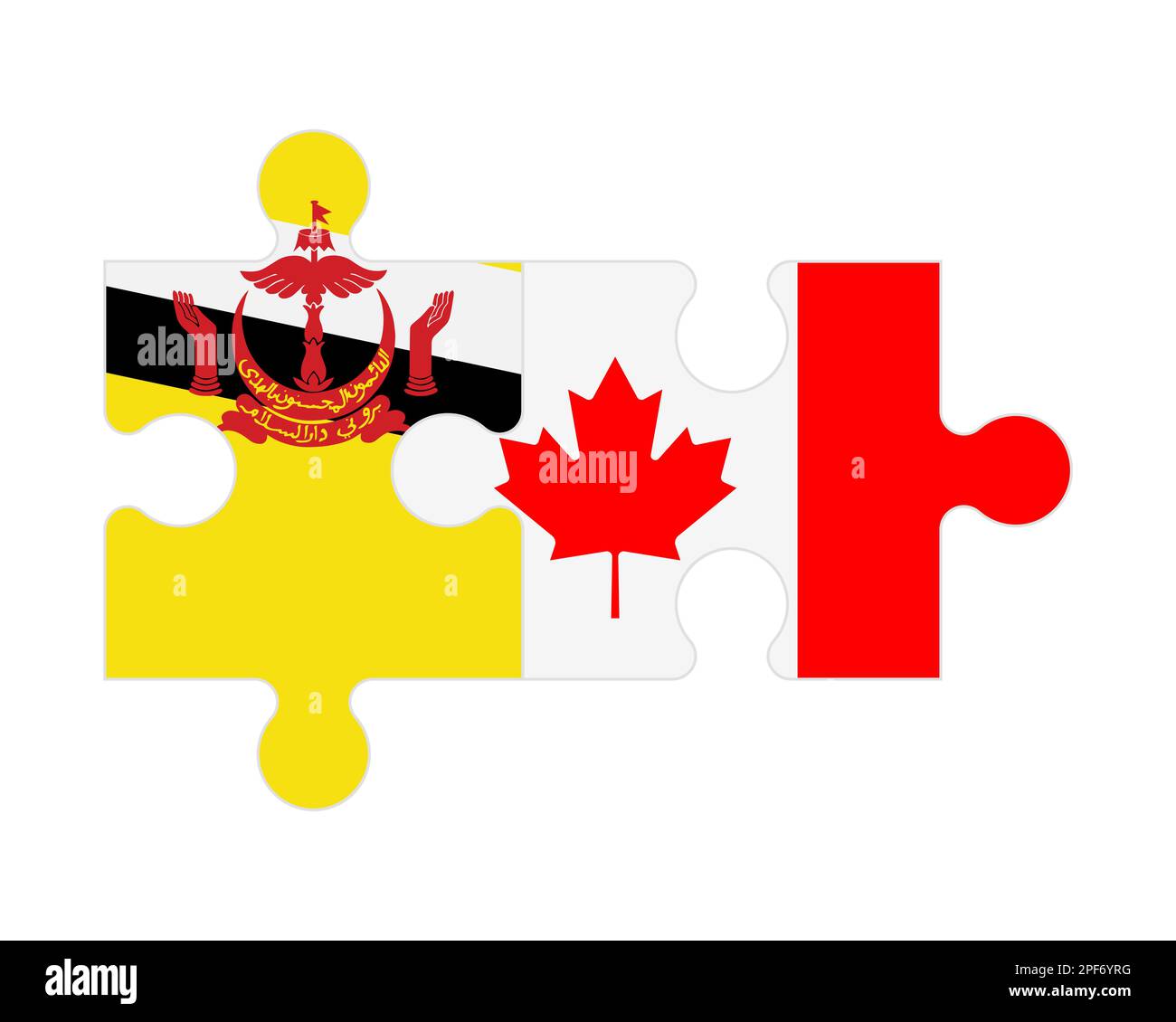 Puzzle connesso di bandiere di Brunei e Canada, vettore Illustrazione Vettoriale