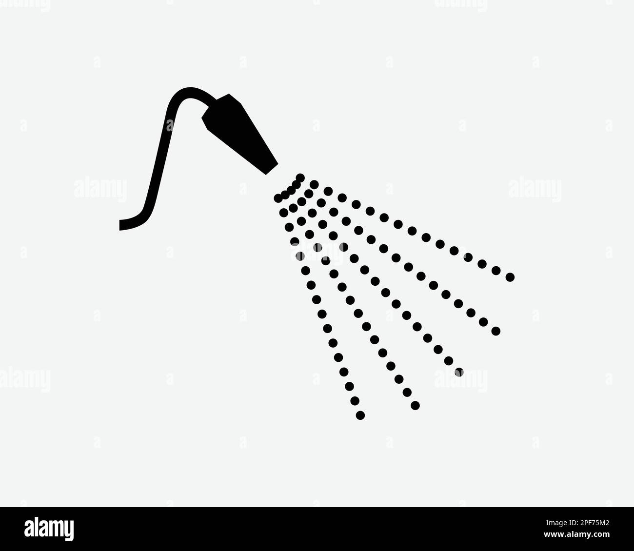 Bidet Spray tubo accessorio bagno Splash acqua Jet icona nero bianco silhouette simbolo segno grafico clipart Illustrazione pittogramma vettore Illustrazione Vettoriale