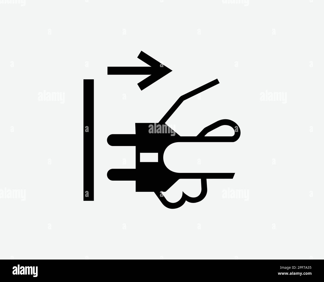 Estrarre la spina elettrica a muro Scollega la presa bianca nera con silhouette simbolo icona Clipart grafico Pittogramma Illustrazione vettore Illustrazione Vettoriale