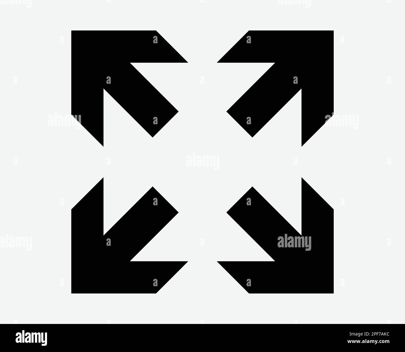 Frecce espandibili in alto a destra sinistra 4 quattro CornersBlack White Silhouette simbolo icona vettore grafico clipart illustrazione illustrazione illustrazione Pittogramma illustrazione Illustrazione Vettoriale