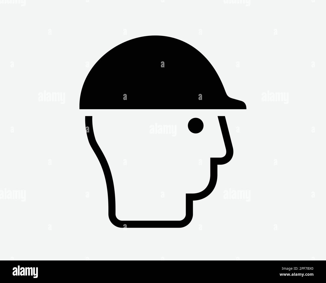 Protezione della testa indossare costruzione casco casco a cappello nero bianco silhouette simbolo icona segno grafico clipart Illustrazione pittogramma VECTO Illustrazione Vettoriale