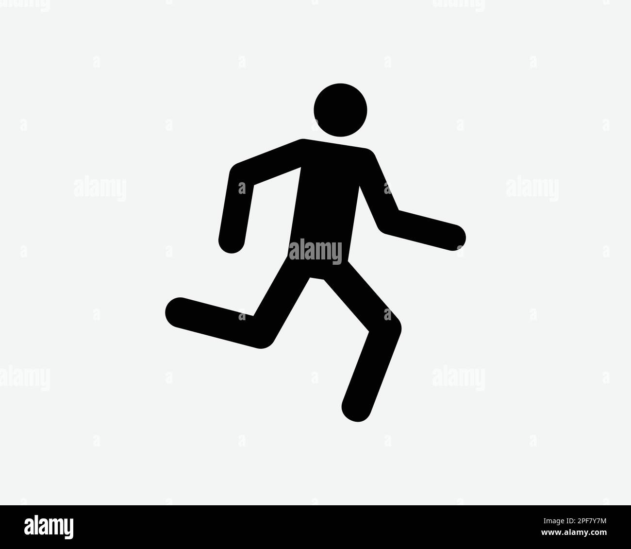 Uomo running icona Stick Figura persona Run Walking azione vettore bianco Silhouette nero simbolo segno grafico clipart Illustrazione pittogramma Illustrazione Vettoriale
