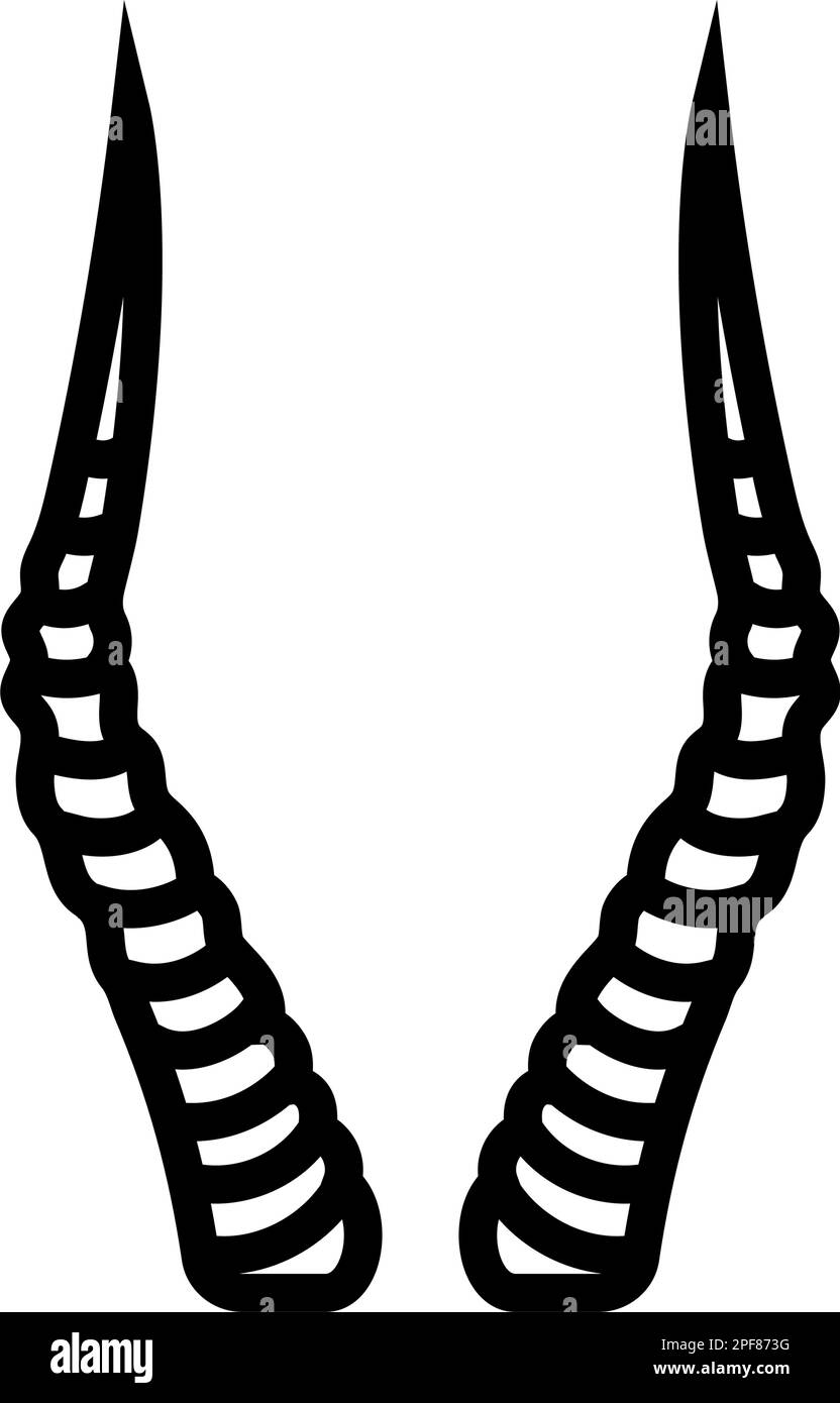immagine vettoriale dell'icona della linea animale del corno antilope Illustrazione Vettoriale