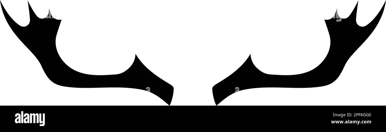 illustrazione vettore icona glifo animale corno cervi Illustrazione Vettoriale