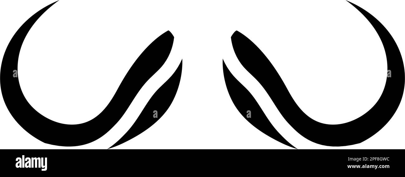 illustrazione vettore icona glifo animale corno bufala Illustrazione Vettoriale