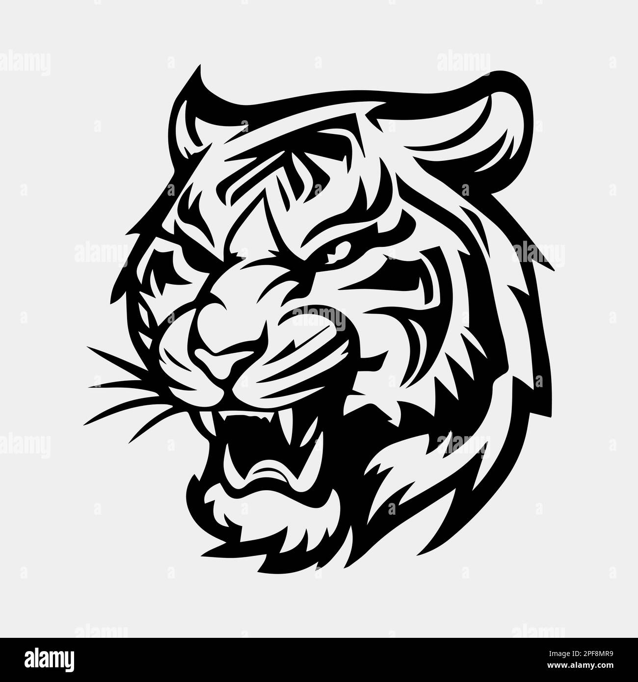 mascotte con logo tiger head Illustrazione Vettoriale