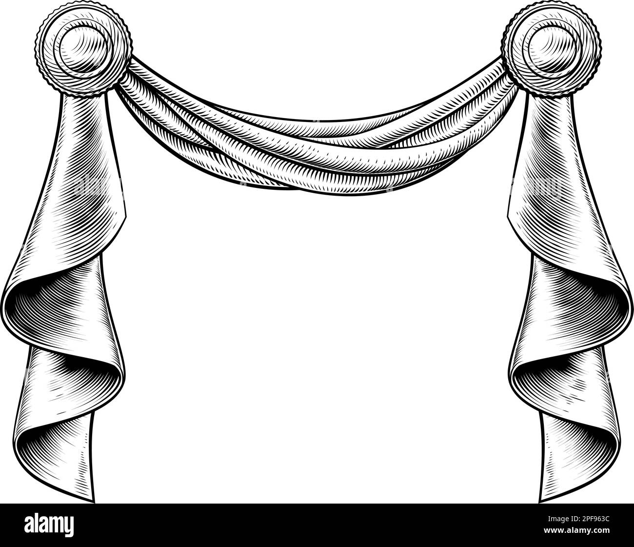 Tenda tessuto Banner Border Design antico Illustrazione Vettoriale