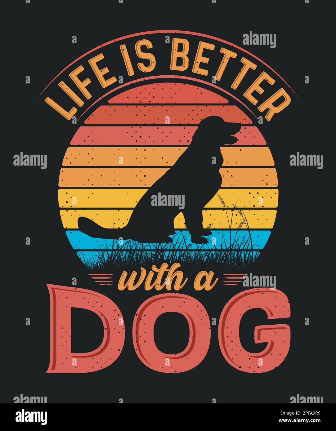 La vita è migliore con un disegno della t-shirt del cane Illustrazione Vettoriale