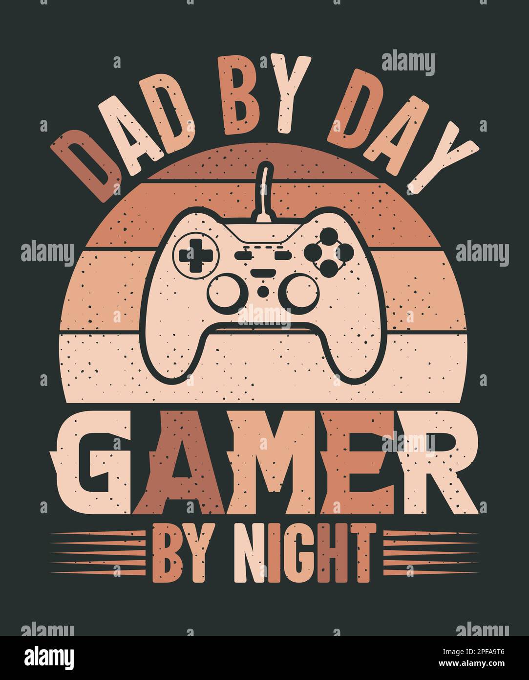 Papà di giorno giocatore di notte vintage gioco t-shirt design per gli amanti del gioco Illustrazione Vettoriale