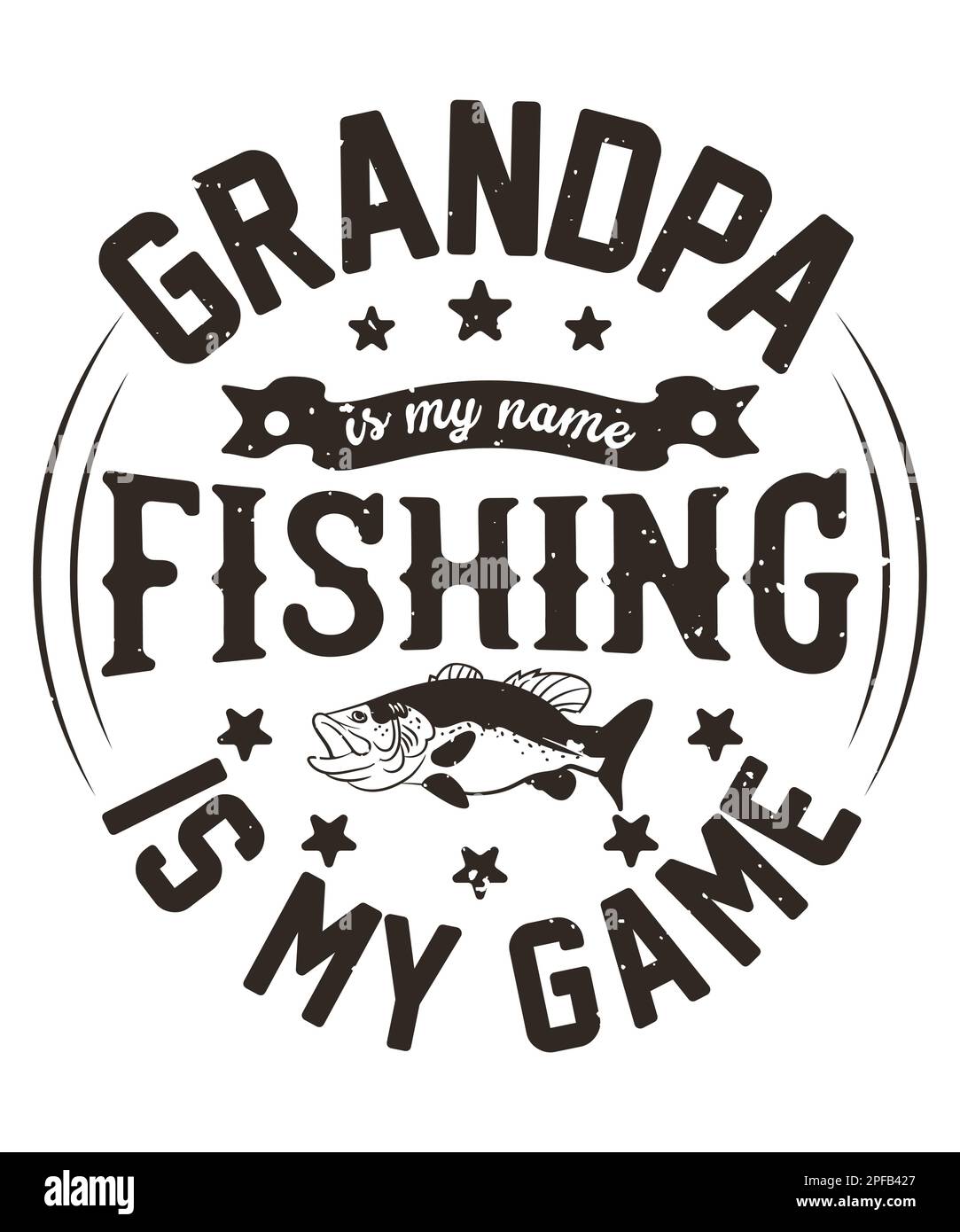 Nonno è il mio nome pesca è il mio gioco t-shirt design Illustrazione Vettoriale