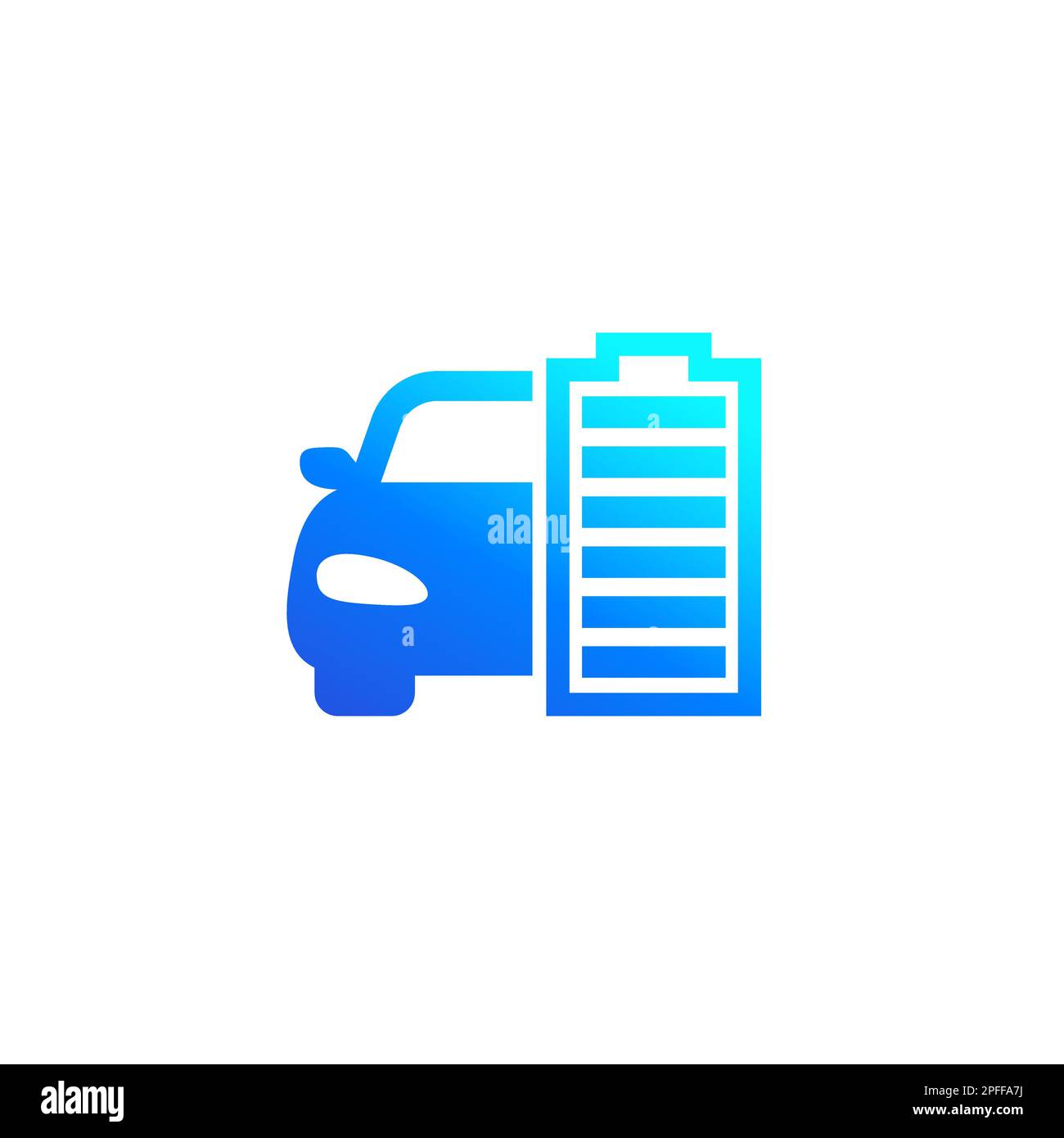 icona auto elettrica con batteria carica Illustrazione Vettoriale