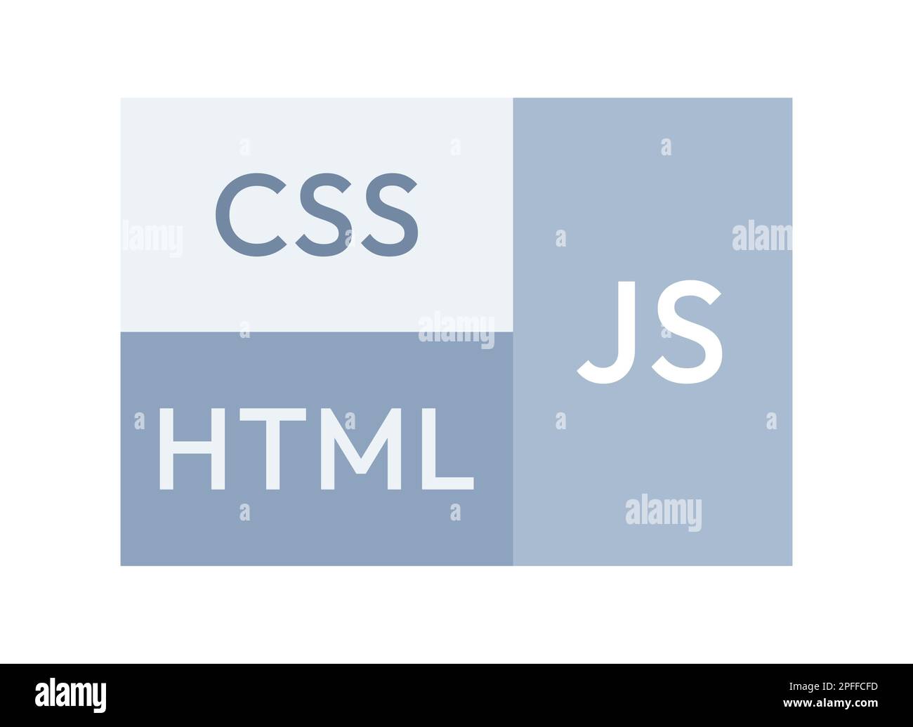 Linguaggi di programmazione per la costruzione di siti web di oggetti vettoriali a colori semi-piatti Illustrazione Vettoriale