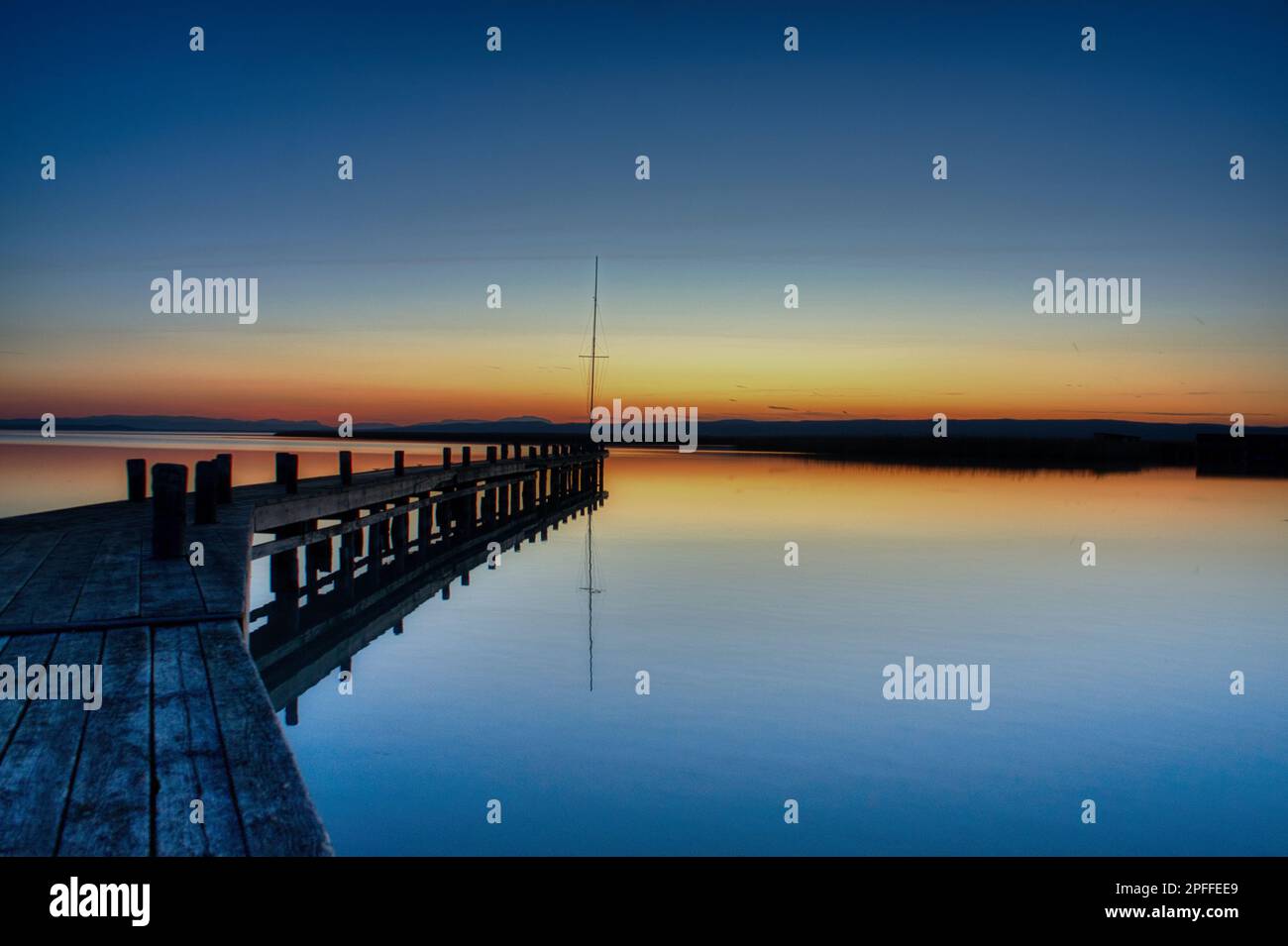 Tramonto magico a Laketown Foto Stock