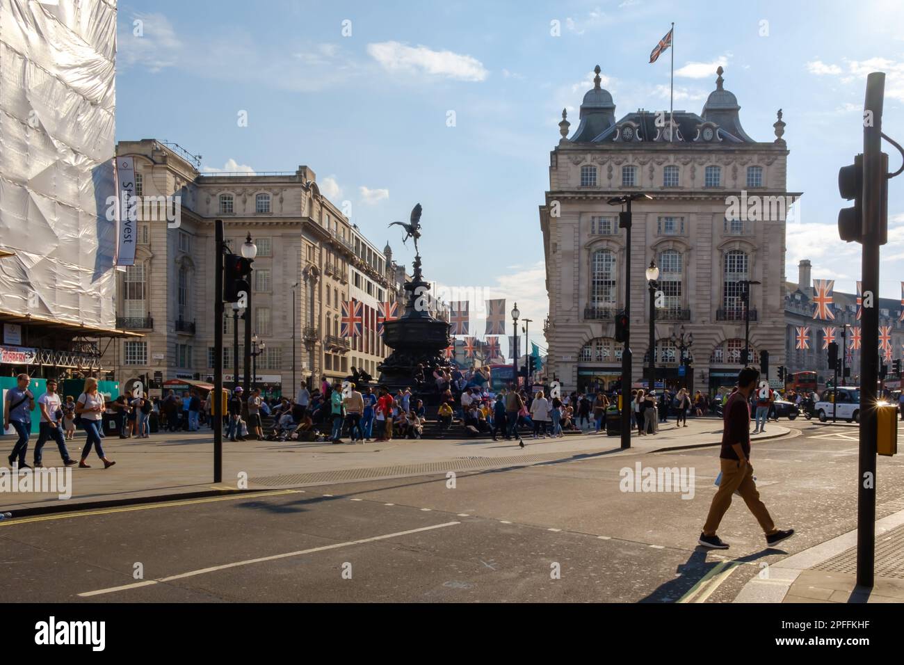 Londra, Regno Unito - 21 maggio 2018 : Vista di un Piccadilly Circus affollato a Londra UK Foto Stock