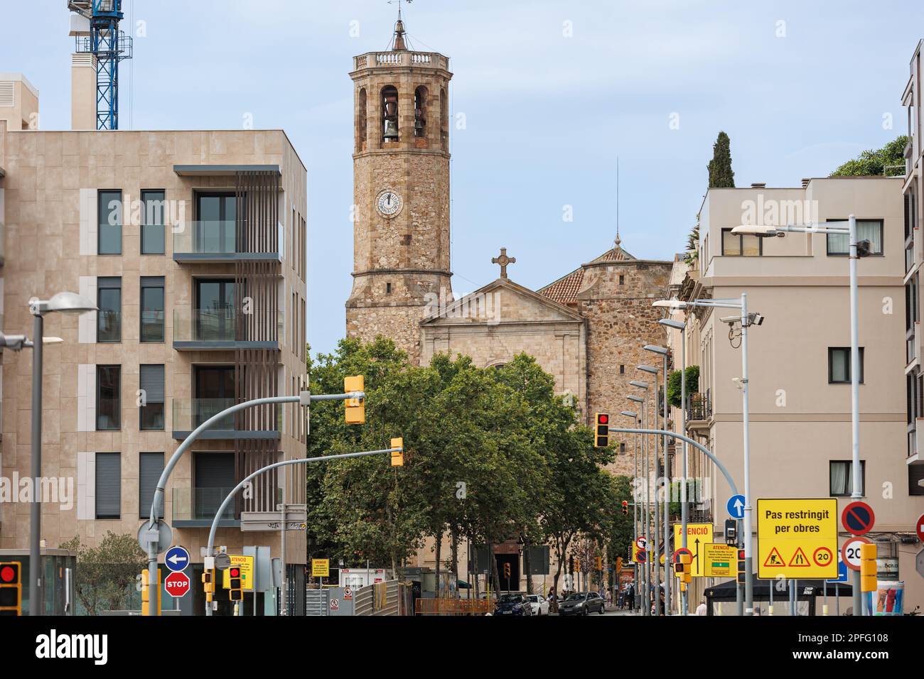 Parroquia San Vicente de Sarria, Chiesa neoclassica di Barcellona, Spagna. Foto Stock