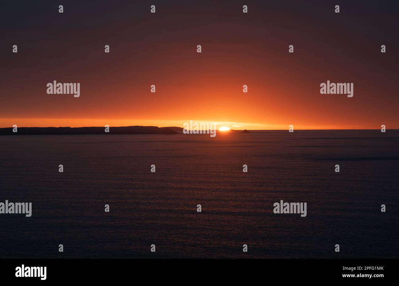 Sunset, Tintagel, Cornovaglia, Regno Unito Foto Stock