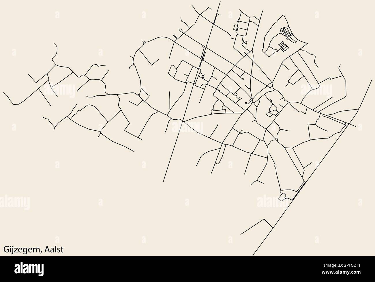 Mappa stradale del COMUNE DI GIJZEGEM, AALST Illustrazione Vettoriale