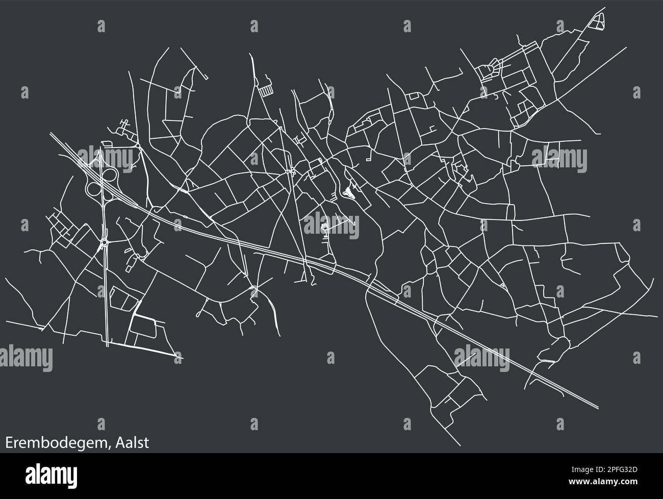 Mappa stradale del COMUNE DI EREMBODEGEM, AALST Illustrazione Vettoriale