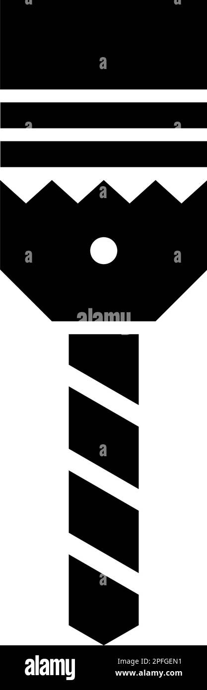 Trapano con punta a cartuccia fissa utilizzare icona colore nero vettore illustrazione immagine piatto stile semplice Illustrazione Vettoriale