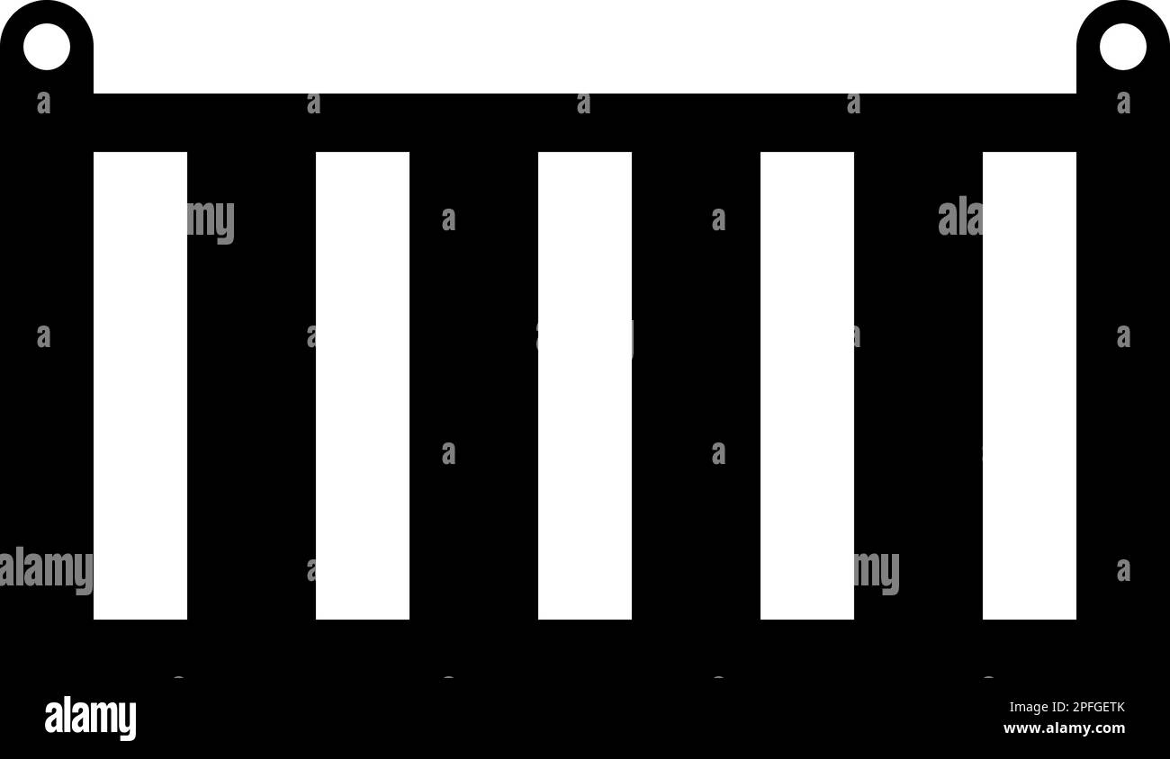 Contenitore di carico spedizione spedizione stoccaggio trasporto merci prodotti scatola di trasporto icona nero colore vettore illustrazione immagine piatto stile semplice Illustrazione Vettoriale