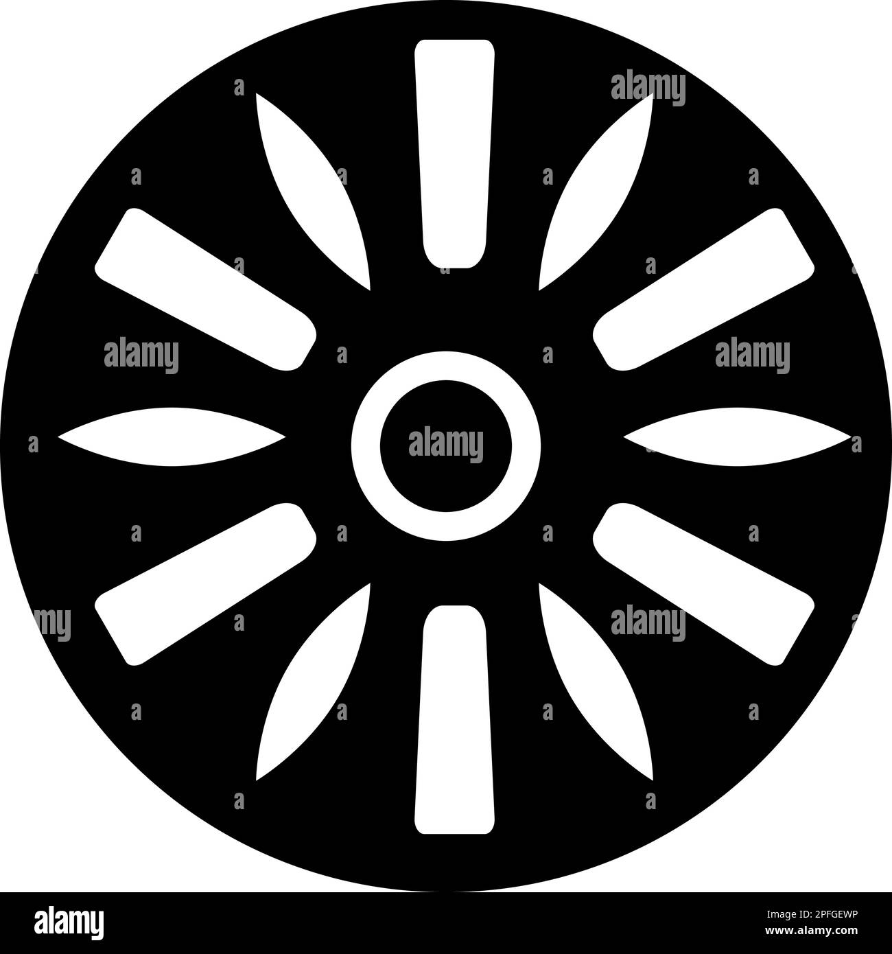 Tamburo industria cerchio rotondo icona nero colore vettore illustrazione immagine piatto stile semplice Illustrazione Vettoriale
