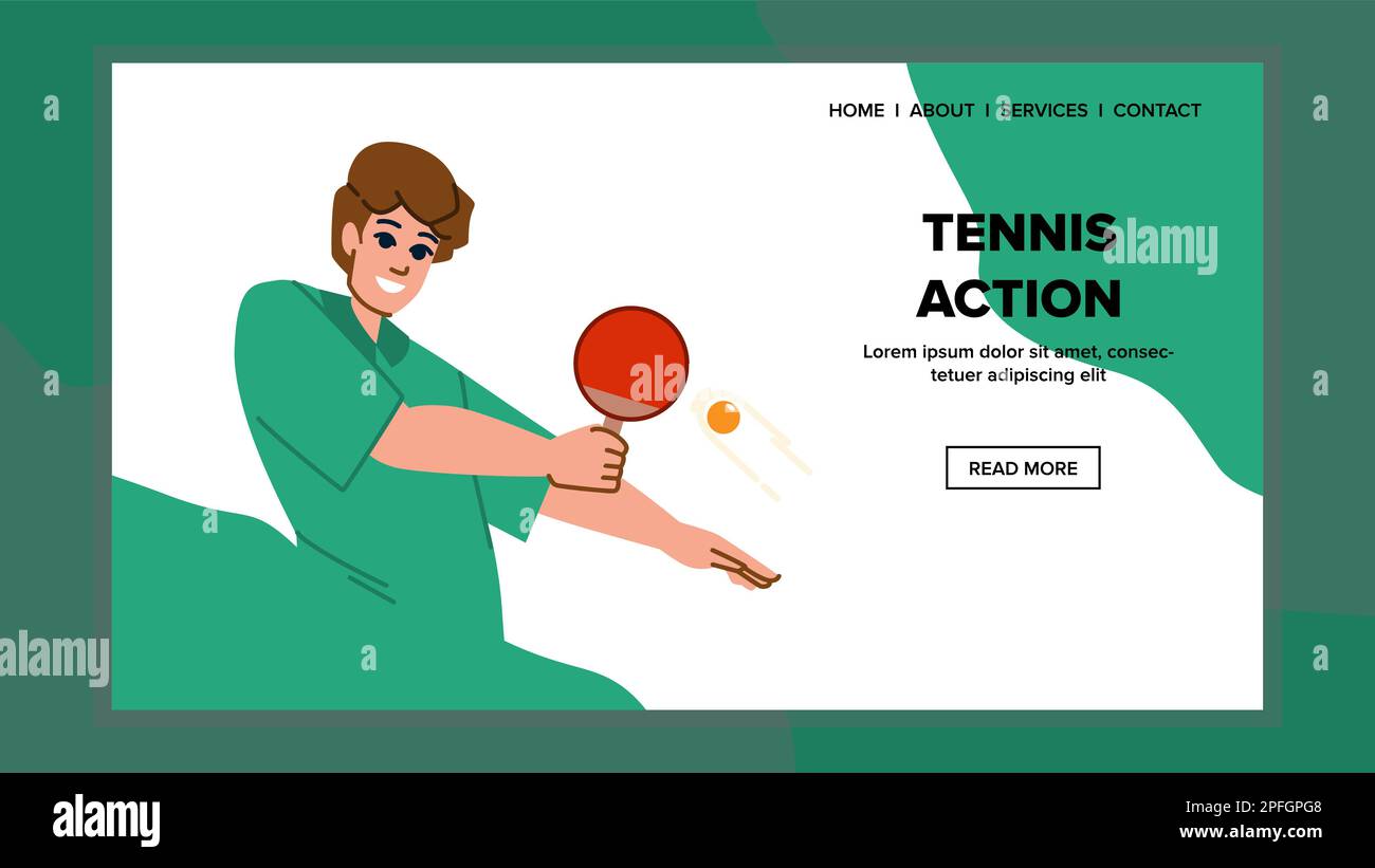 vettore di azione tennis Illustrazione Vettoriale