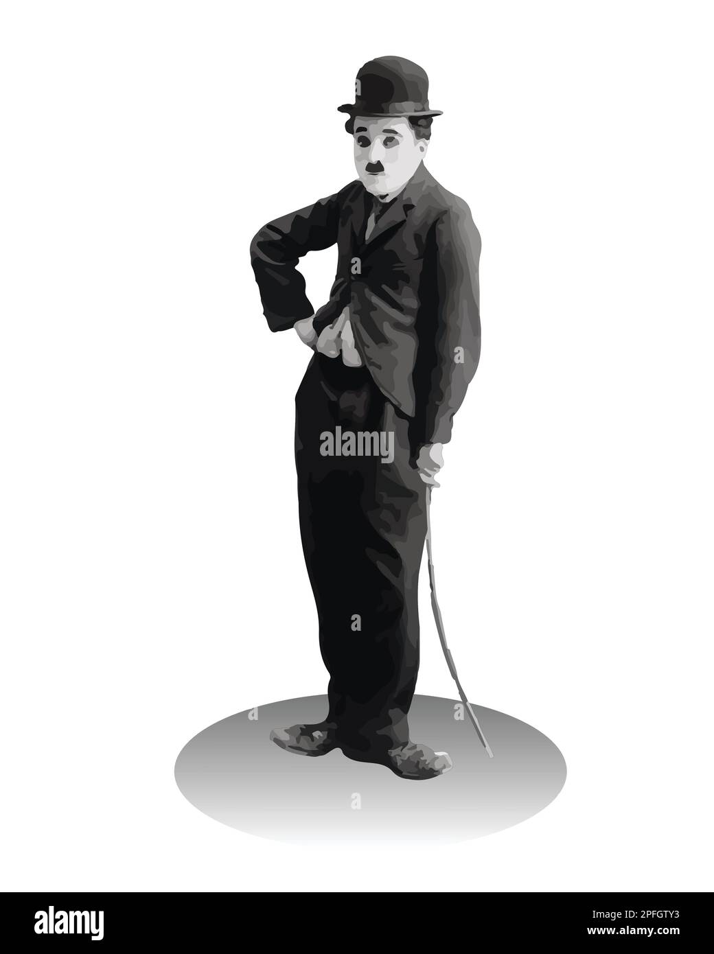 Charlie Chaplin Vector Illustration immagine astratta Illustrazione Vettoriale