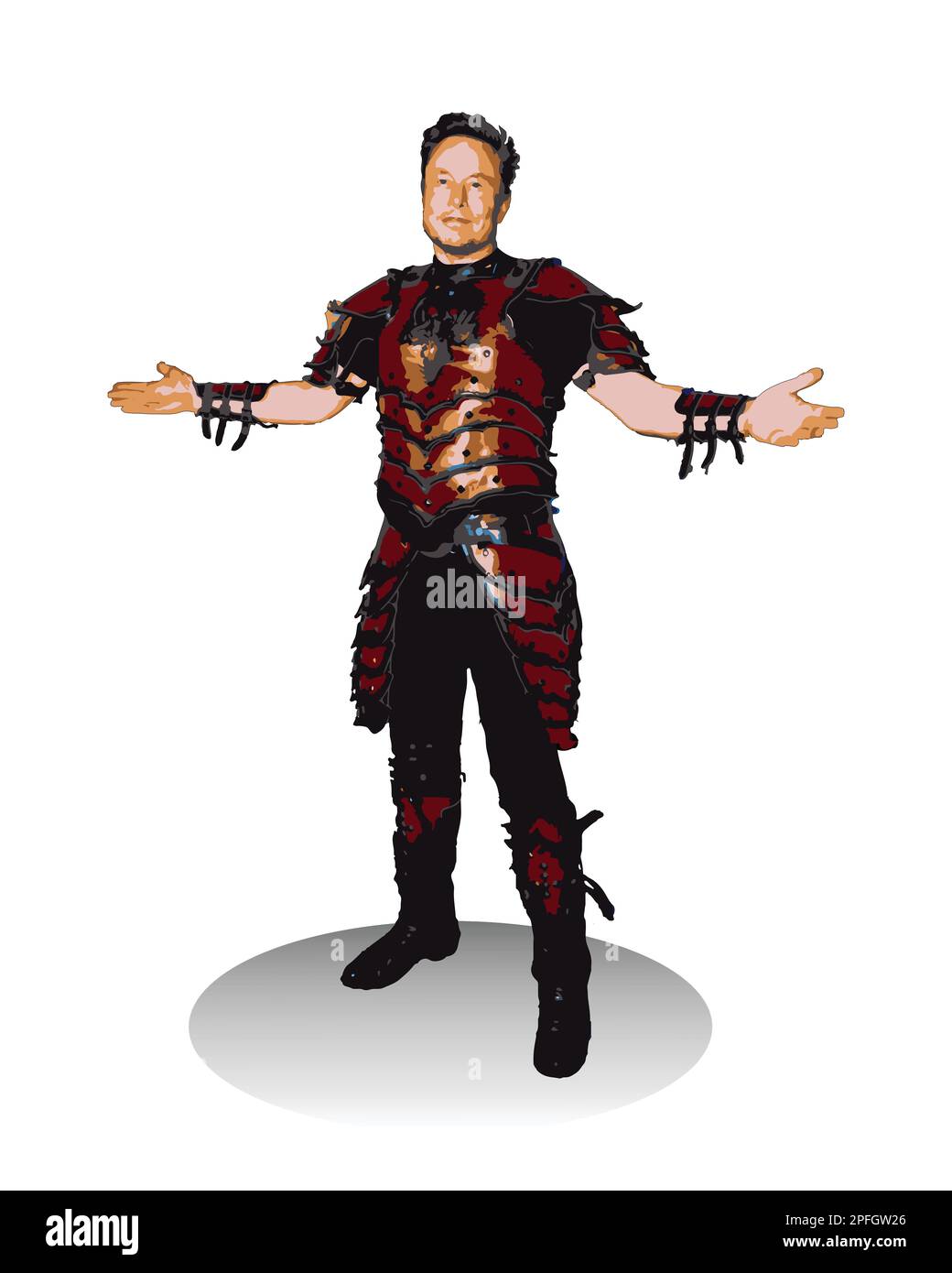 Elon Musk uomo d'affari di maggior successo che having ACT Vector Illustration image Illustrazione Vettoriale