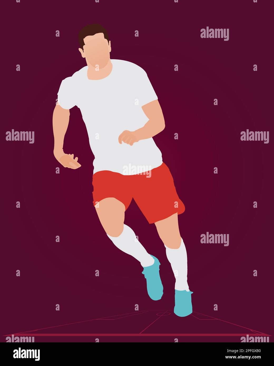 Robert Lewandowski Poland professionista giocatore Vector Illustration Illustrazione Vettoriale